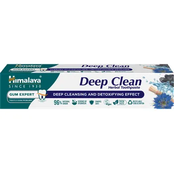 zubní pasta Himalaya Deep Clean bylinná zubní pasta – hloubkové čištění a detoxikační účinek s aktivním uhlím (75ml)