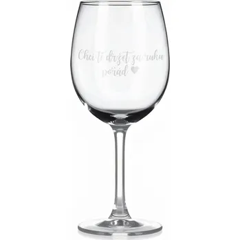 Sklenice Sklenice na víno s gravírovaným textem - Chci tě držet za ruku pořád ♥