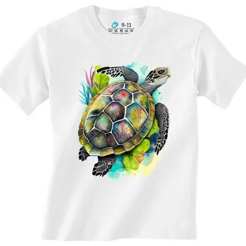 Dívčí tričko Dětské tričko Tropická Mořská Želva (Barva: Bílá)