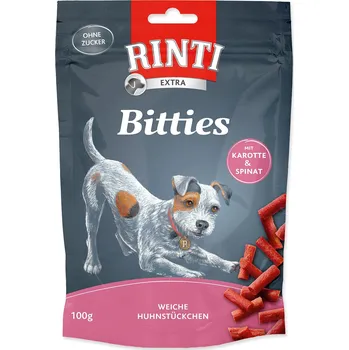 Pamlsek pro psa Pochoutka Rinti Bitties kuře s karotkou a špenátem 100g-KS