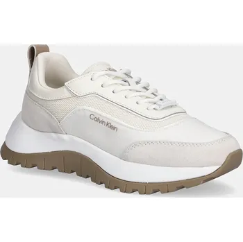 Pánská obuv Sneakers boty Calvin Klein RUNNER LACE UP MESH MIX HW0HW02487 béžová 01X, EUR 38