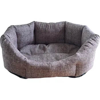 Pelíšek pro psa Pelech pro domácí mazlíčky - hnědý, lněný efekt světlejší 45 x 30 cm