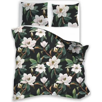 Bavlněné povlečení Flovery 005 220x200 cm +2x 70x80 cm tmavě zelené