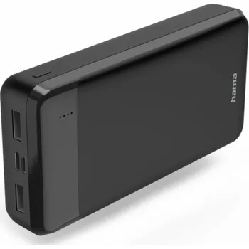 Elektronika HAMA powerbanka Eco Power 20, 20000 mAh, 2 A, 2 výstupy: 2x USB-A, vstup micro USB/USB-C, černá