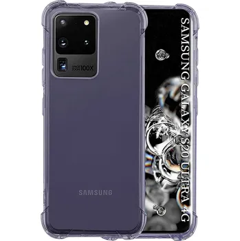 Pouzdro na mobilní telefon Techsuit Shockproof průhledný silikon Samsung Galaxy S20 Ultra kouřově černý