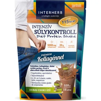 Nápoj pro sportovce Interherb Intenziv Diet Shake proteinový nápoj s kolagenem a sladidlem - dubajská čokoláda (528g)