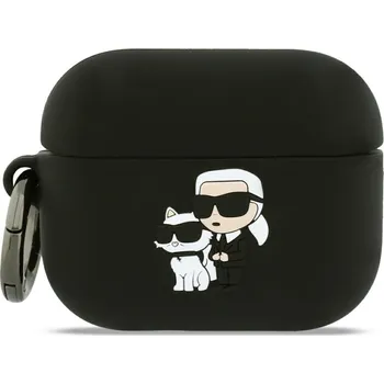 Příslušenství pro sluchátka Karl Lagerfeld – silikonová hlava Karl & Choupette 3D (KLAP3RUNKC) – Apple AirPods Pro 3 – černá