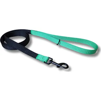 Vodítko pro psa Vodítko dvoubarevné pro malá plemena Clasic - ČERNÁ - ZELENÁ, 1 m, Karabina 66 mm - pro malá plemena - černá
