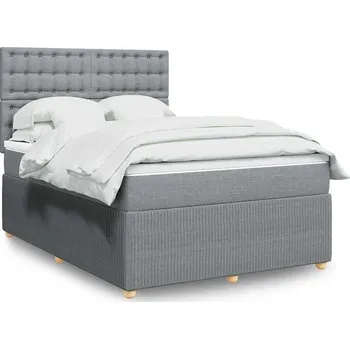 Postel vidaXL Box spring postel s matrací 160x200 cm textil [3292121] Barva: světle šedá