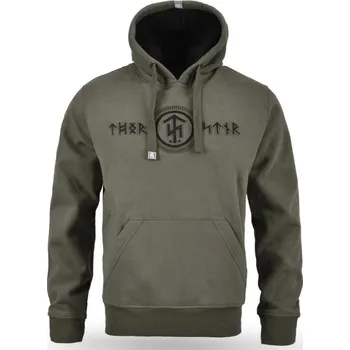 Pánská mikina Pánská mikina Thor Steinar s kapucí Mjodal olive velikost: XXL