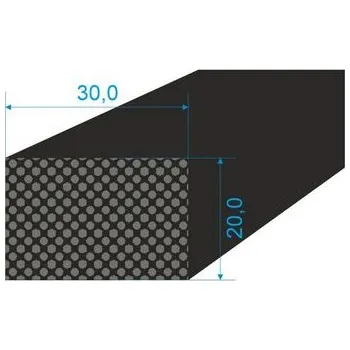 Těsnění do okna a dveří 022030 Profilové těsnění 20x30 plné, délka: 1000mm.