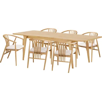 House Nordic Jídelní set stolu DARWIN a 6 židlí AGUSTIN světlý 7771008-S