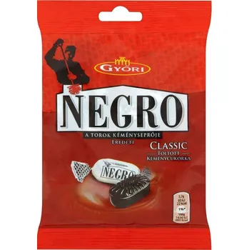 Žvýkačka Győri Negro Classic tvrdé bonbony plněné mentolově anýzových (79g)
