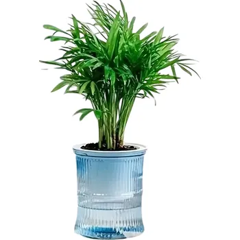 Květináč Hydroponický květináč 12,5 x10,5 cm Dvouvrstvý samozavlažovací květináč pro pokojové rostliny modrá