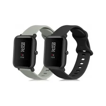 Příslušenství k chytrým hodinkám 2x Náramek pro Xiaomi Amazfit Bip / Bip Lite - šedá, černá