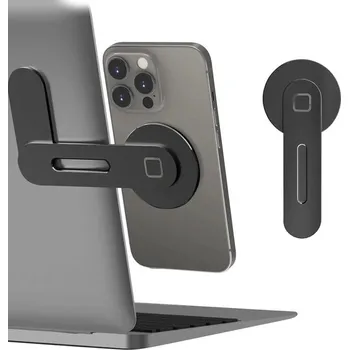 Magnetický držák telefonu k notebooku Tenký skládací držák na mobil K upevnění na monitor Práce bez držení telefonu černá