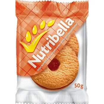 Nutribella Sušenky plněné meruňkově-jablečnou náplní s fruktózou (50g)