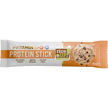 RiceUP! Protein Stick Bezlepková proteinová tyčinka sušenková v mléčné čokoládě bez přidaného cukru (40g)