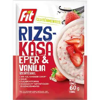 Fit Bezlepková Rýžová kaše s jahodami, vanilkou a inulinem (60g)