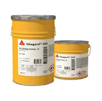 Stavební materiál Sika Sikagard®-363 · Pružný polyuretanový vrchní nátěr na beton · RAL 7030 (kamenná šedá)