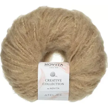 Příze Novita Ateljee 6031 béžová (Objemová přírodní příze Ateljee brush)
