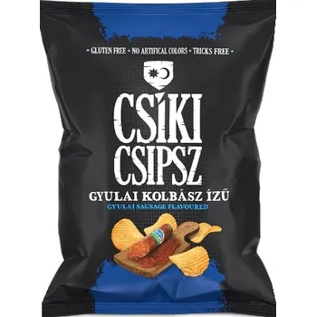 Chips Csíki Chips Bezlepkové zemiakové chipsy ochutené Gyulai klobásou (50g)