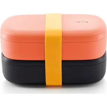 Dóza na potraviny Svačinový box LUNCHBOX TO GO Lékué 1,0 l korálový/černý