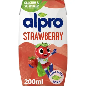Rostlinné mléko Alpro Kids Bezlepkový sojový nápoj s jahodovou příchutí (200ml)