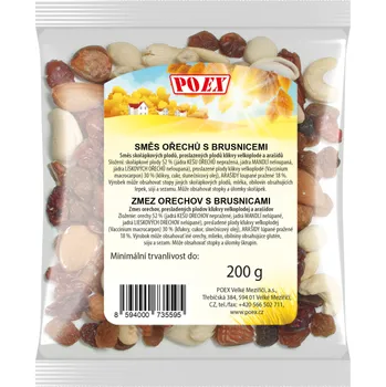 Sušená potravina POEX Směs ořechů s brusnicemi 200 g