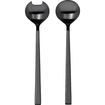 Příbor BITZ 2 ks 24 cm - lžíce na salát z nerezové oceli, matné černé