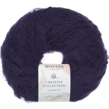 Příze Novita Ateljee 7941 temně fialová (Objemová přírodní příze Ateljee status)