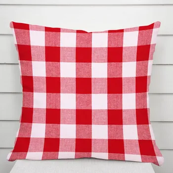 Povlak na polštářek Bavlněný povlak na polštář Olivia OL-016 Červeno-bílá kostka velká 40 x 60 cm