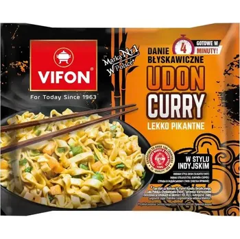 Hotové jídlo Vifon Udon curry Nudle s příchutí kuřecího kari, jemně pikantní (90g)