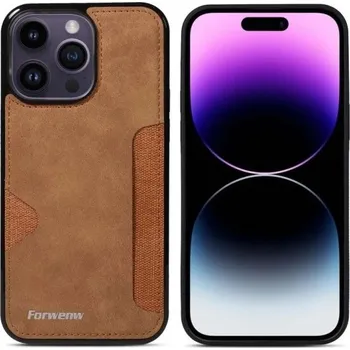 Pouzdro na mobilní telefon Retro kryt na iPhone 17 Pro Pouzdro na kartu Zadní kapsa Umělá kůže TPU Ochranný obal s elegantním vintage designem hnědá