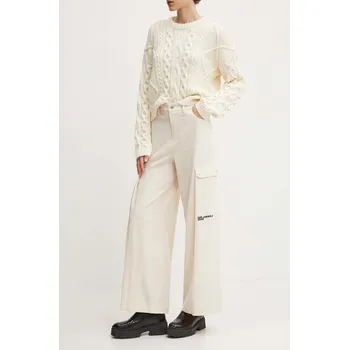 Dámské kalhoty Kalhoty Karl Lagerfeld Jeans 245J1002 béžová 01X, vel. 26