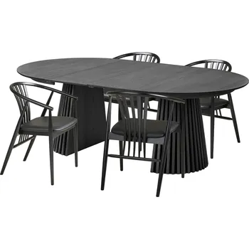 House Nordic Jídelní set stolu OSAKA a 4 židlí AGUSTIN černý 7771004-S