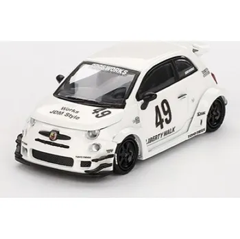 autíčko LB-WORKS x Abas Works ABARTH 595 Gara White 1:64 - MiniGT Fiat 595 Abarth - kovový model
