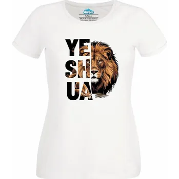 Dámské tričko Dámské tričko Lev z Kmene Juda Yeshua (Velikost: XXL, Barva: Bílá)