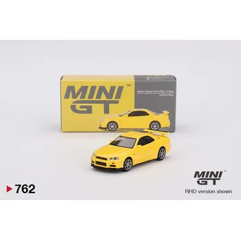 autíčko Nissan Skyline GT-R (R34) V-Spec Lightning Yellow - 1:64 - Mini GT