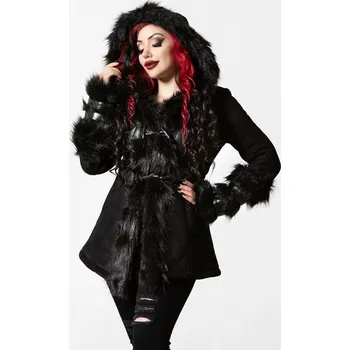 Dámský kabát kabát dámský KILLSTAR - Flies By Night - Black - 4XL