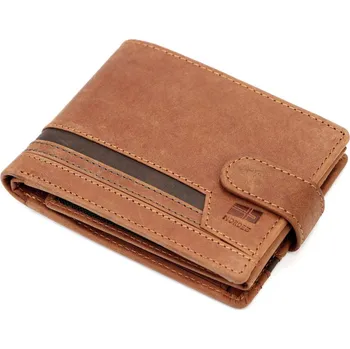 Peněženka Kvalitní kožená pánská peněženka s přezkou světle hnědá (GPPN515)