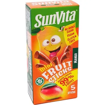 SunVita Bezlepkové Mini ovocné tyčinky bez přidaného cukru - mango (50g)