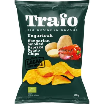 Chips Trafo | Bio Brambůrky s maďarskou uzenou paprikou nemastné • nepřesolené • originální příchuť • čisté složení • 125 g