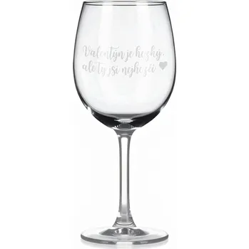 Sklenice Sklenice na víno s gravírovaným textem - Valentýn je hezký, ale ty jsi nejhezčí ❤️