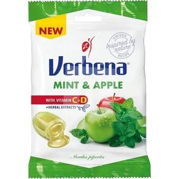 Žvýkačka Verbena Furé bylinné bonbóny s výtažkem z jablka a máty peprné s vitamíny C a D (60g)
