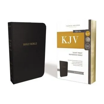 KJV Holy Bible: Giant Print with 53,000 Cross References, Black Bonded Leather, Red Letter, Comfort Print: King James Version - Nelson, Thomas