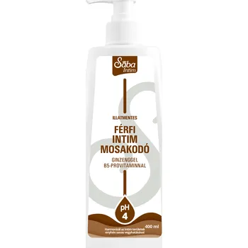 Intimní hygienický prostředek Sába Pánský mycí gel pro intimní hygienu s extraktem ženšenu s dávkovačem - bez vůně (400ml)