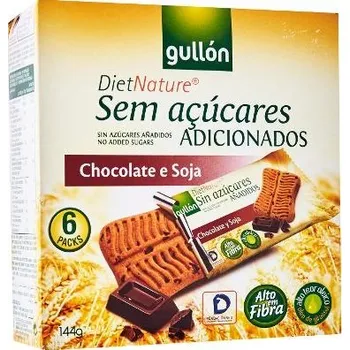 Gullón Sušenky s čokoládovými kousky a sójou bez cukru (144g)