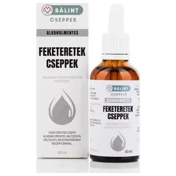 Lék při potížích s trávením Bálint cseppek Černá ředkvička kapky přírodní extrakt pro trávení, játra a detoxikaci - bez alkoholu (50ml)