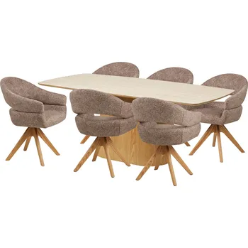 House Nordic Jídelní set stolu NOLI a 6 židlí DOVER 7771013-S